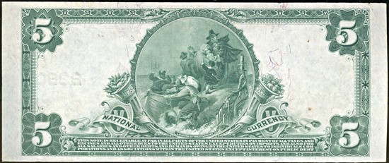 1902 $5.00. Walla Walla, WA Charter# 2380 Blue Seal. XF.