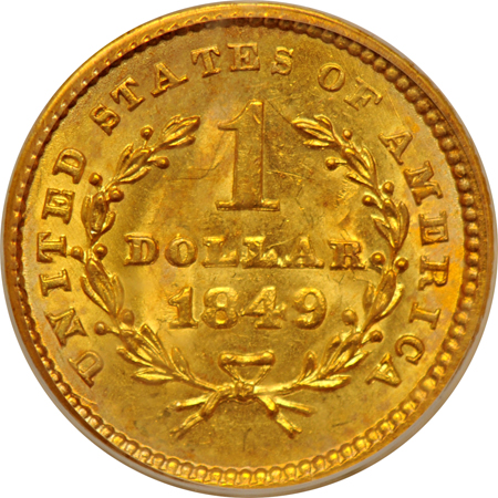 1849 Closed Wreath. PCGS MS-63.