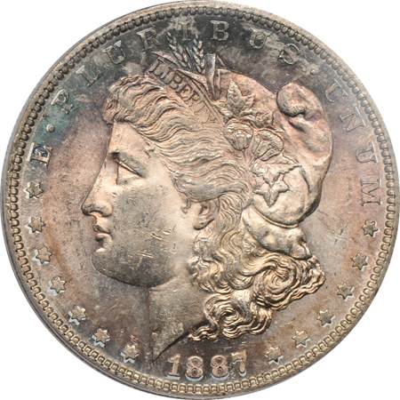 1882-S PCGS MS-65 (green label), and and 1887-S PCGS MS-63.