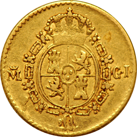Spain - Madrid 1817-M GJ 1/2-escudo, VF.