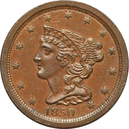 Four copper type coins AU or better.