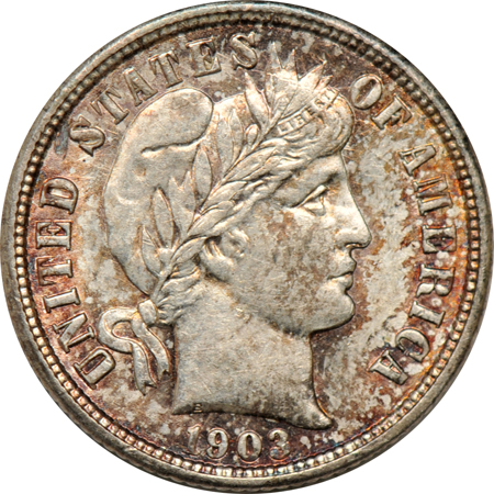 A Barber dime, quarter, and half-dollar.