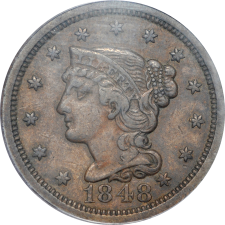 1848 (N-32, R.6-) PCGS VF-35.