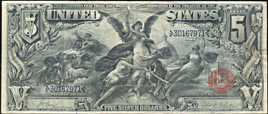 1896 $5.00.  F.