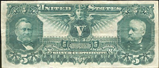 1896 $5.00.  F.