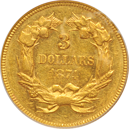 1874 PCGS AU-55.