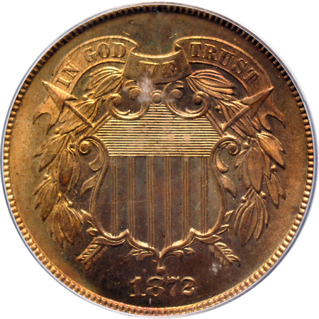 1872 PCGS PF-65RB CAC.