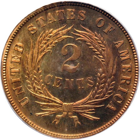 1872 PCGS PF-65RB CAC.