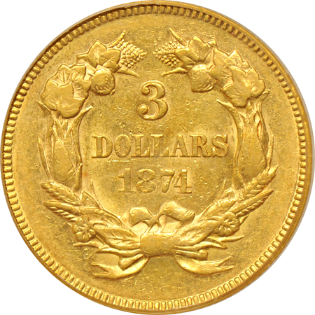 1874 PCGS AU-53 (green label).