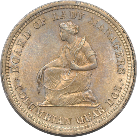 1893 Isabella Quarter. PCGS MS-60 (rattler).