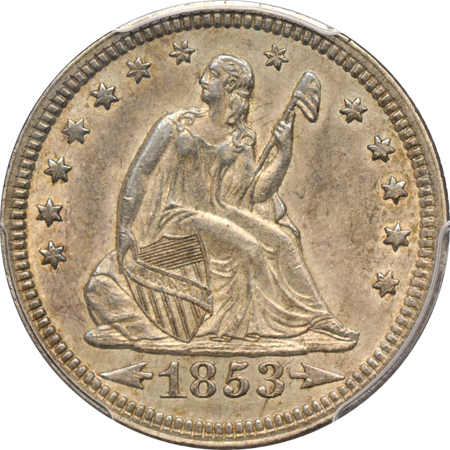 1853 Arrows & Rays. PCGS AU-55.