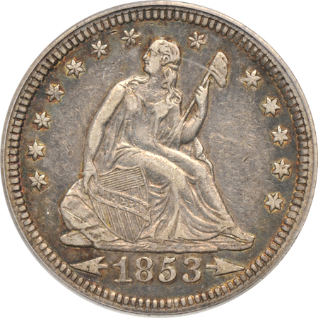 1853 Arrows & Rays. PCGS XF-40 CAC.