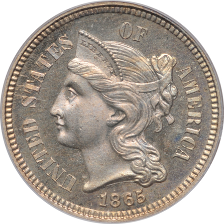 1865 "Pattern Obv. Die" PCGS PF-65CAM.