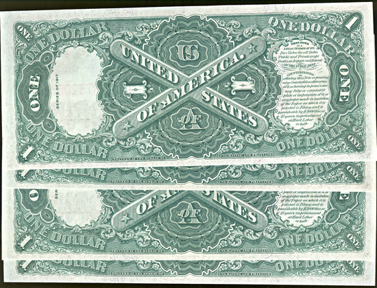 Cut sheet of four 1917 $1.00 CHCU.
