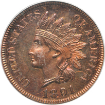 1891 PCGS PF-64RB.