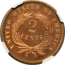 1867 NGC PF-65 RB CAMEO.