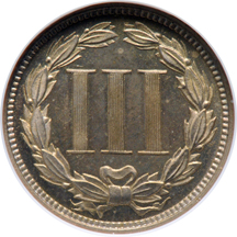 1865 Pattern Obv. Die.  NGC PF-65 (no line).