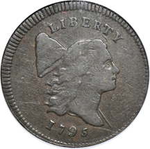 1795 Lettered Edge, with Pole (C-1, R.2). NGC VF-25.