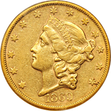 1869-S PCGS XF-45.