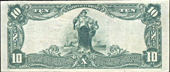 1902 $10.00. Jerseyville, IL Charter# 4952 Blue Seal. VF.
