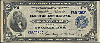 1918 $2.00 Dallas.  PCGS VF-20.