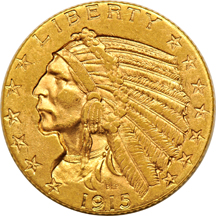 Four coin U.S. gold type set, AU.