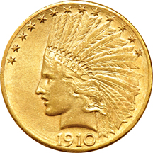 Four coin U.S. gold type set, AU.