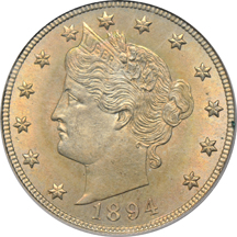 1894 PCGS MS-64 (rattler).