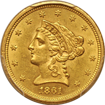 1861 Type 2. PCGS MS-61.