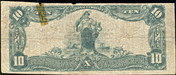 1902 $10.00. Columbia, MO Charter# 1770 Blue Seal. VG.