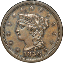 1846 Small Date (N-4) NGC MS-64 BN CAC.