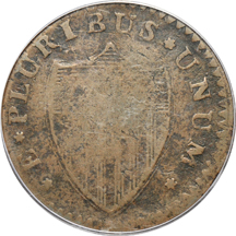 1787 New Jersey (Maris-38-Y, R.3) PCGS F-12 CAC.