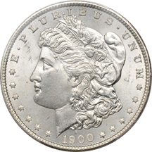 Six Morgan dollars graded MS-63 by PCGS.