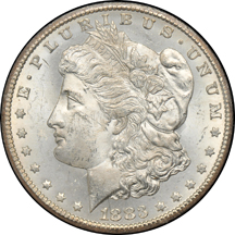 1882-CC, 1883-CC, and 1884-CC, all GSA MS-64.