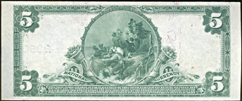 1902 $5.00. Walla Walla, WA Charter# 2380 Blue Seal. XF.