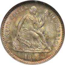 1862 NGC MS-66 CAC.