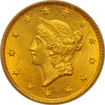 1853 PCGS MS-64 (green label).