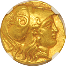 Greece - Macedon Alexander the Great Gold Stater (336 - 323 BC) NGC Ch XF.