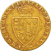 Great Britain - 1787 George III Guinea, VF.