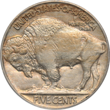 1900 Liberty nickel, and a 1914 Buffalo nickel, both PCGS MS-64.