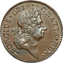 1723 Woods 1/2-Pence. AU.