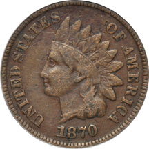 1870 Indian cent PCGS F-15, and an 1828 half-dollar PCGS VF-25.