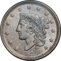 1838 NGC MS-65 BN.