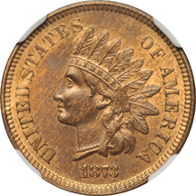 1873 NGC MS-64 RB CAC.