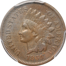 1869/69 PCGS VF-20.