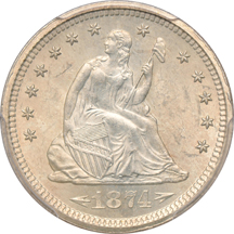 1874-S Arrows. PCGS MS-63.