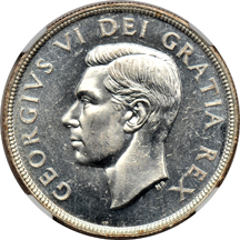 Canada - 1948 silver dollar, NGC MS-62.