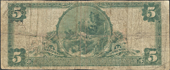 1902 $5.00. Prairie Grove, AR Charter# 8030 Blue Seal. PMG F.