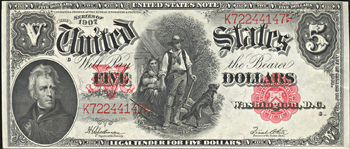 1907 $5.00.  AU.