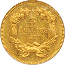 1874 PCGS AU-55.